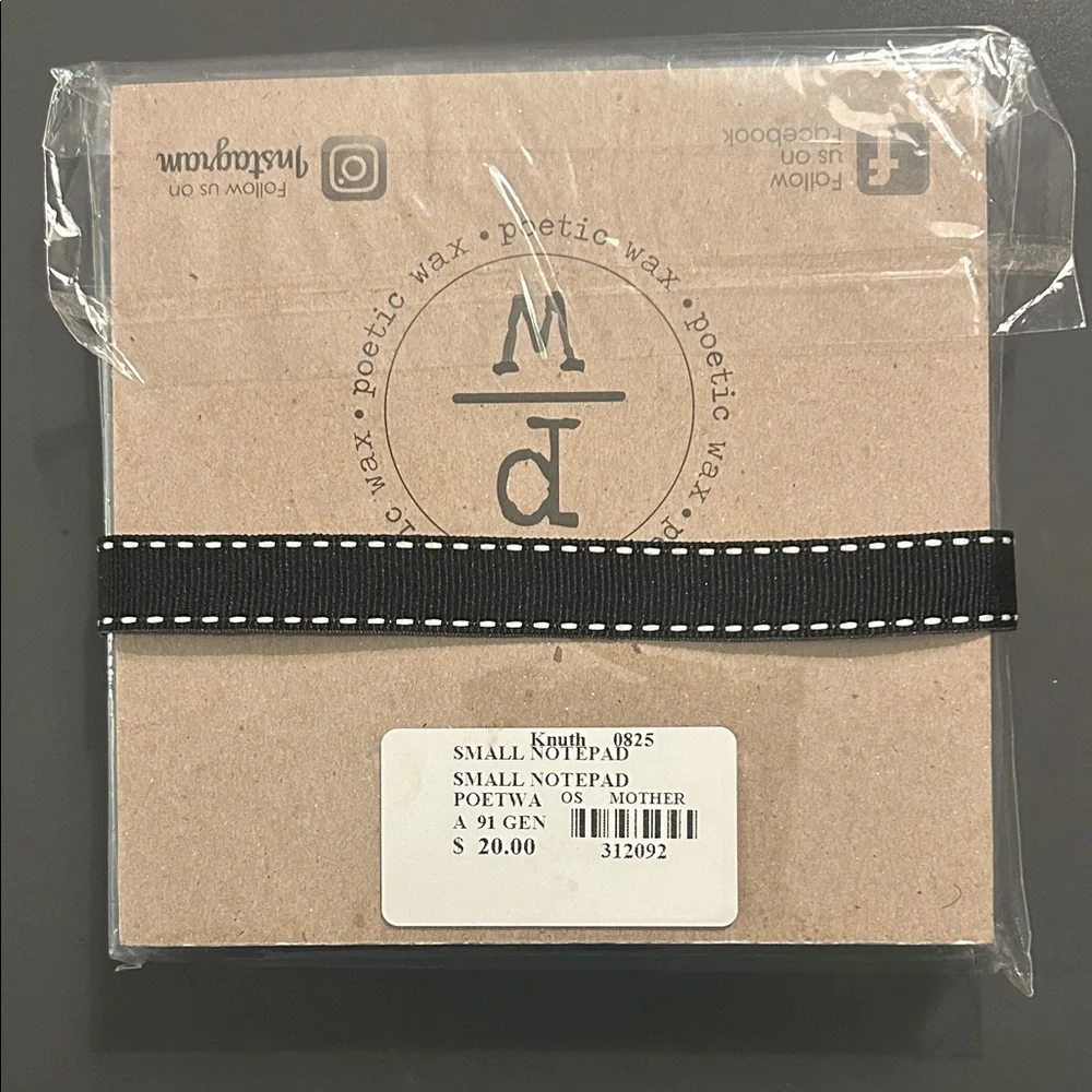 Mother Quote Notepad with Black Ribbon